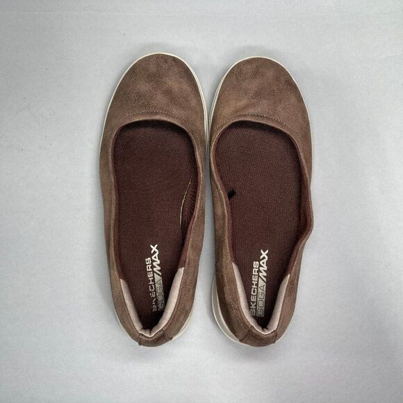 Skechers Shoes Women's Size 7.5 Walk Lite GOGA Max Brown Ballet Comfort Flats - Picture 9 of 13